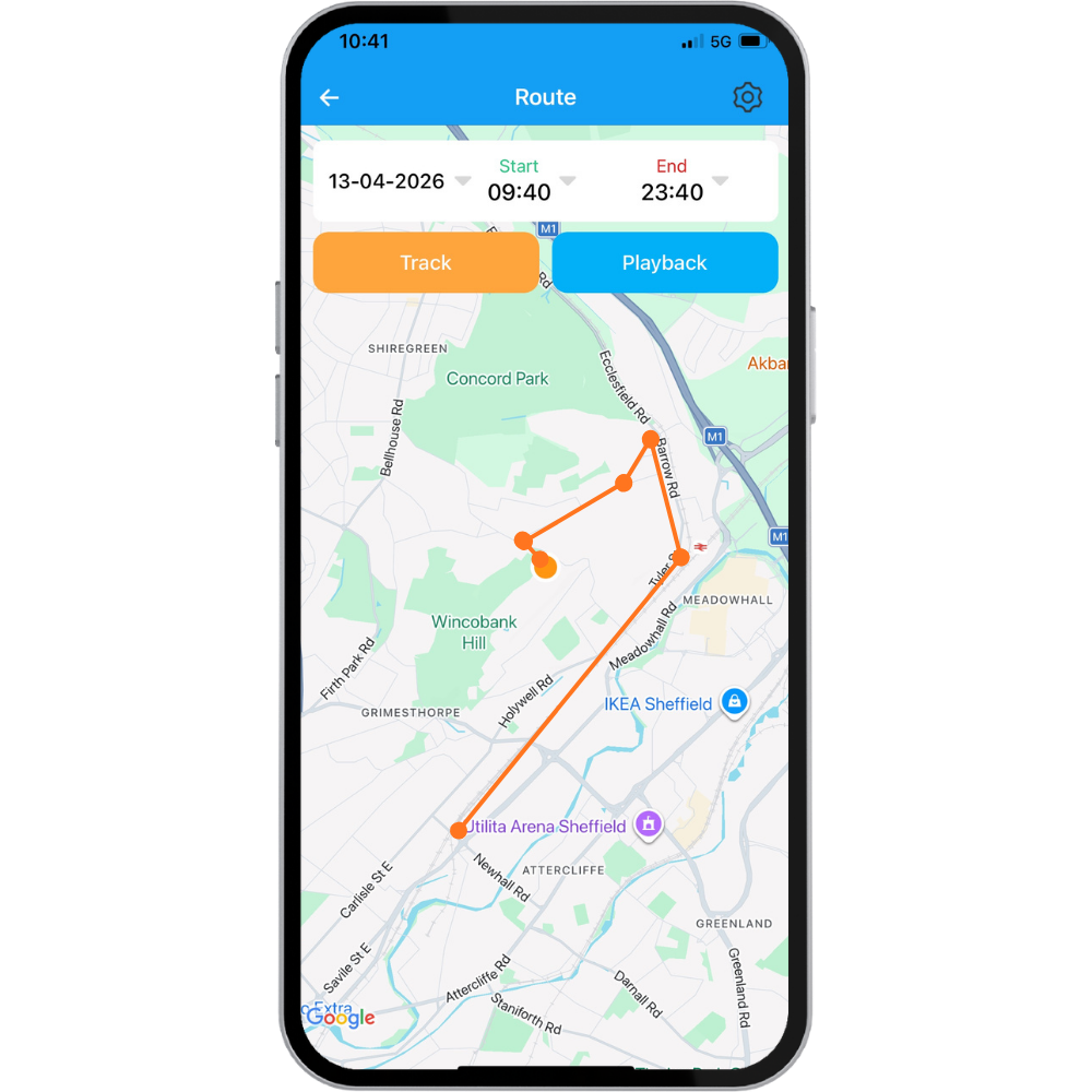 Trackers365 SE Tracker GPS History Playback Example